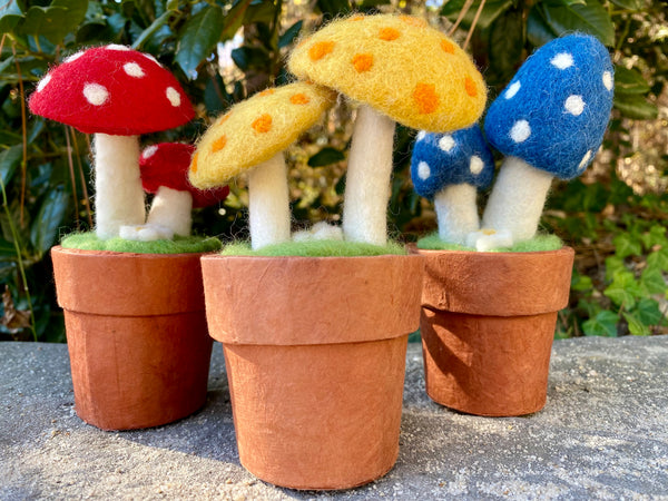 potted plant mushroom Felted Mushroom Potted Plant – Elements Museum Store at the Museum of Life and Science