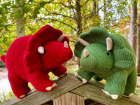 Knitted Triceratops Plush