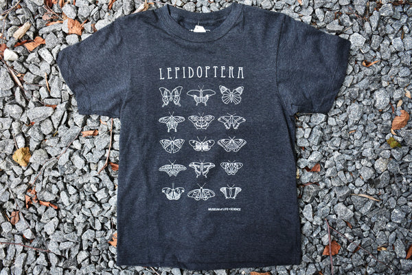 Carbon Grey Lepidoptera T-shirt (youth + adult)